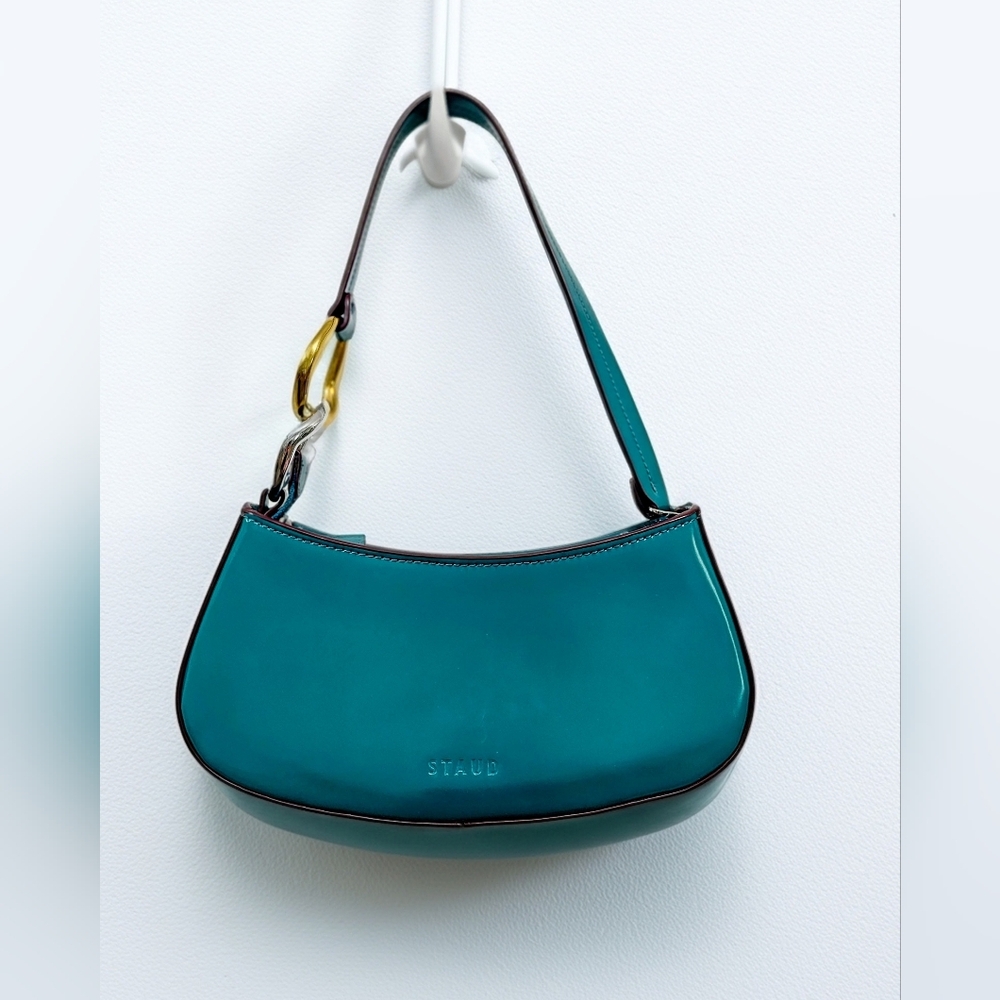 💚 NEW STAUD Ollie patent-leather shoulder bag
